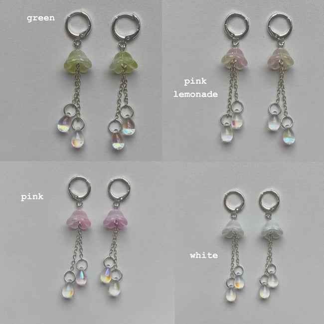 aquatic glass jellyfish earrings