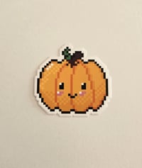 Image 1 of Cute Pixel Pumpkin Sticker