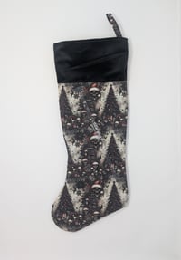 Image 2 of Skulls in Santa Hats with Christmas Trees Stocking (Spookmas)
