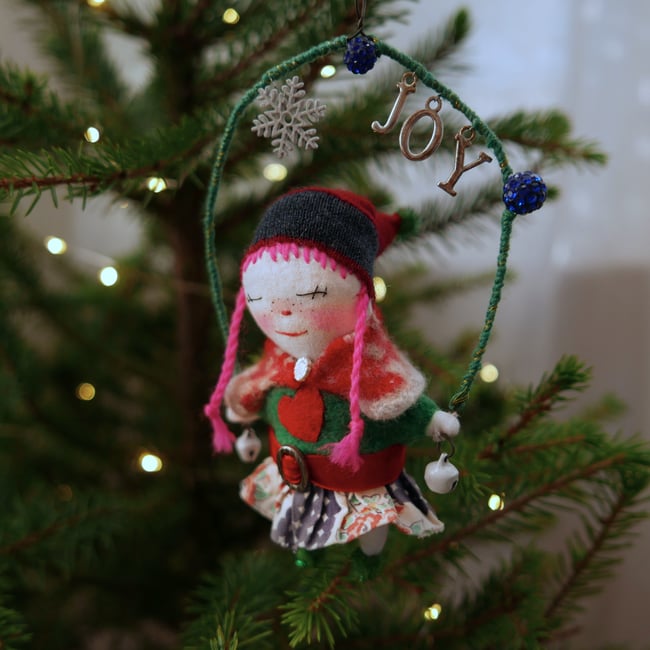 "JOY" pixie decoration