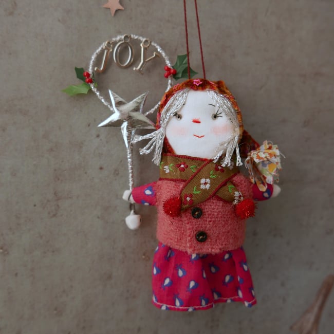 "JOY" pixie ornament