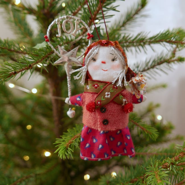 "JOY" pixie ornament