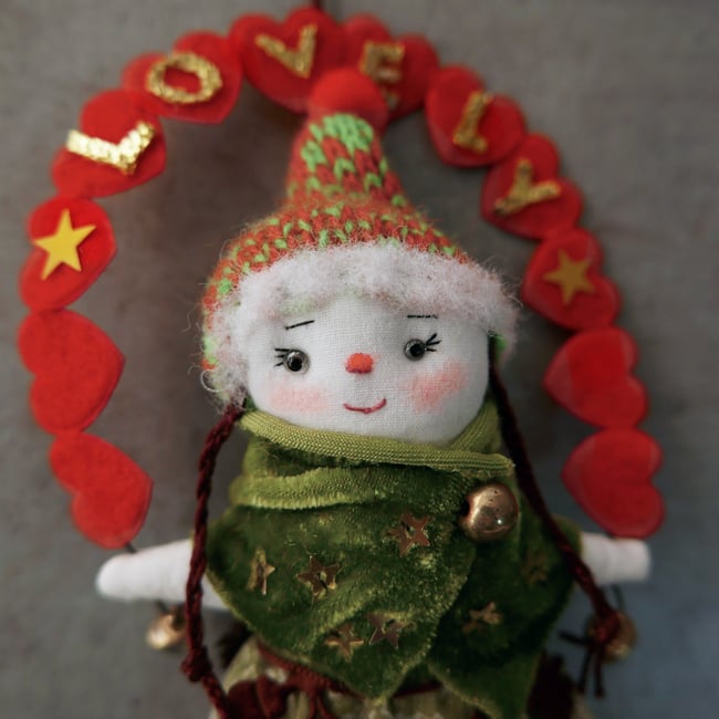 "LOVELY" pixie ornament