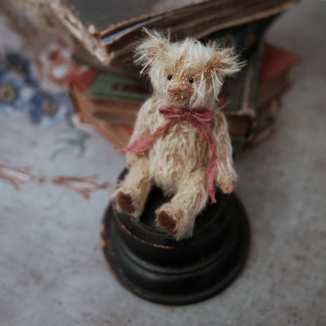 Berry, a miniature mohair bear