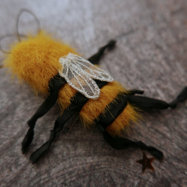 fuzzy buzzy bee ornament
