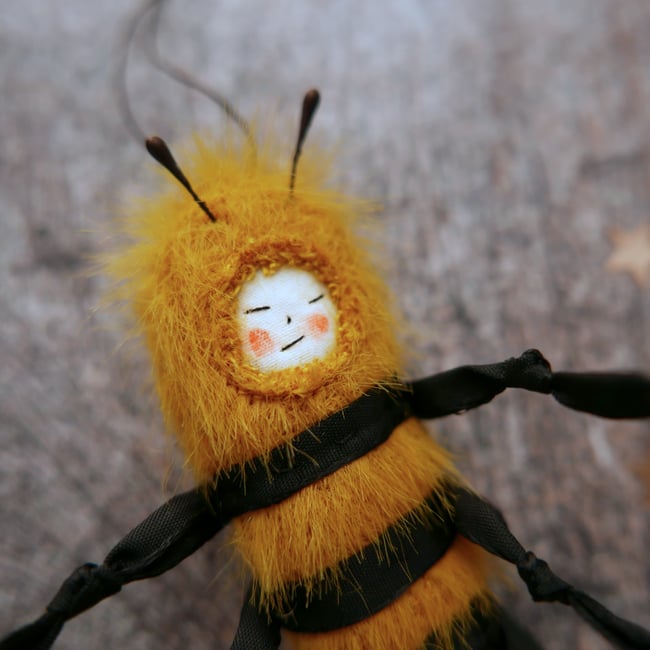 fuzzy buzzy bee ornament