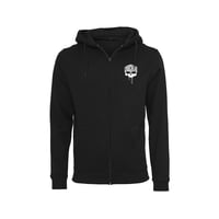 Image 1 of SWEAT-SHIRT CAPUCHE ZIPPE UNISEX - BRODERIE SKULL COULURE