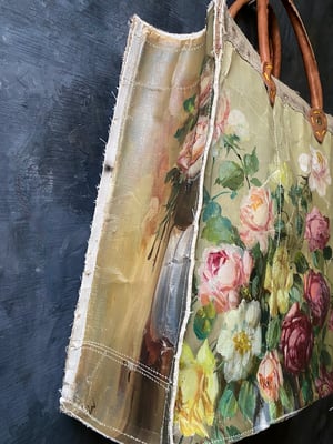 Image of one of kind painting bag - rose is a rose
