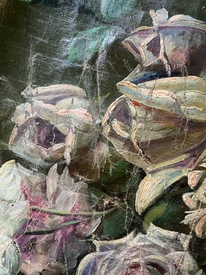 Image of one of kind painting bag - rose is a rose