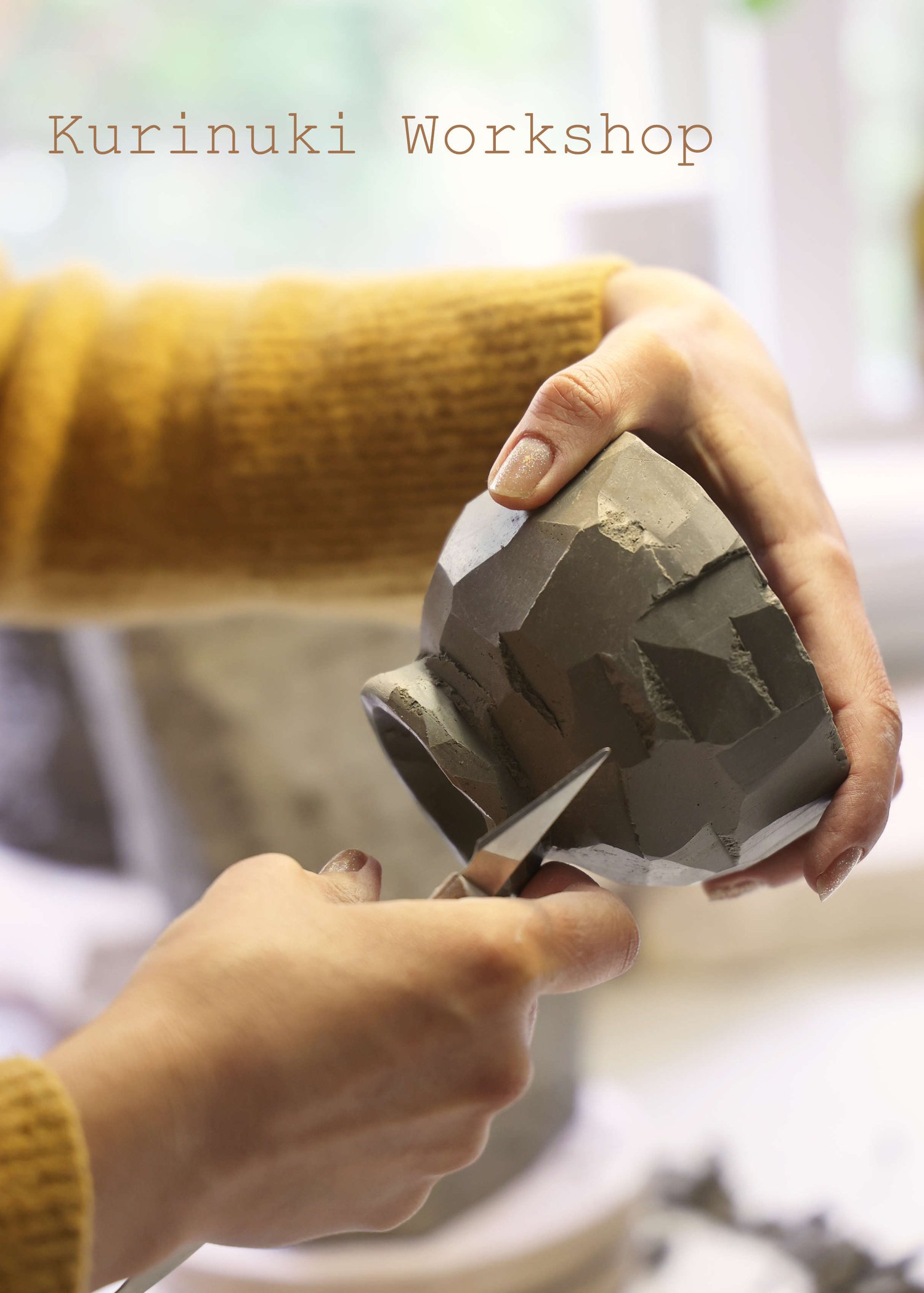 Image of Make your Kurinuki cup through a meditative process