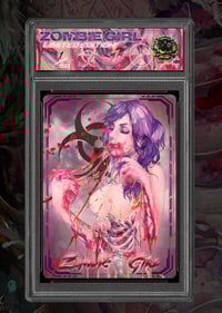 Image 2 of Preorder Limited Edition "Zombie Girl" Holographic Trading Card Slab + Mystery Card Slab