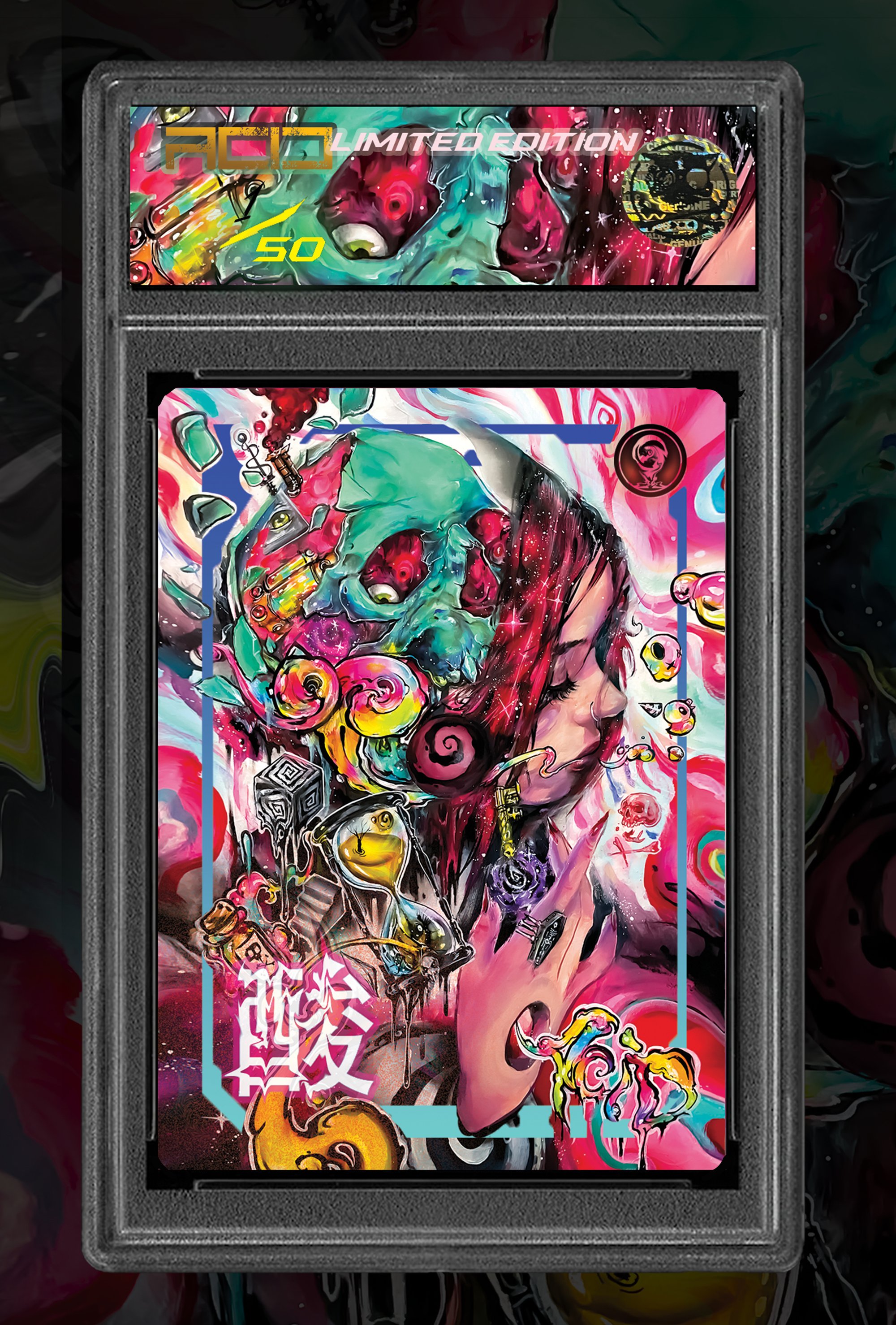Preorder Limited Edition "Acid" Holographic Trading Card Slab + Mystery Card Slab Preorder Limited Edition "Acid" Holographic Trading Card Slab + Mystery Card Slab