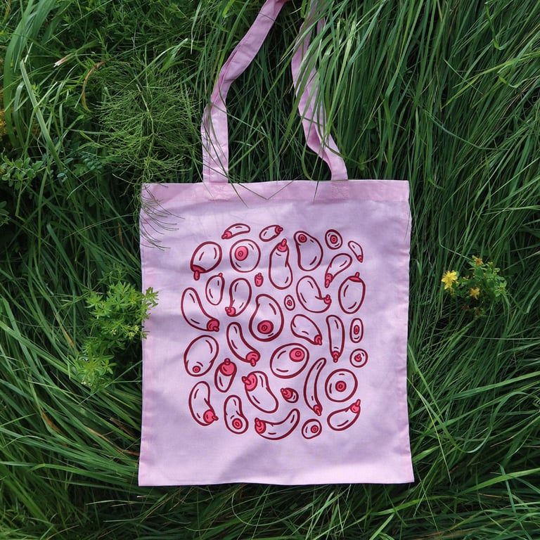 Ja det er pupper-totebag (rosa)