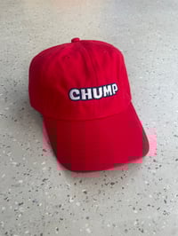 Red CHUMP cap w/ White & Navy embroidery 