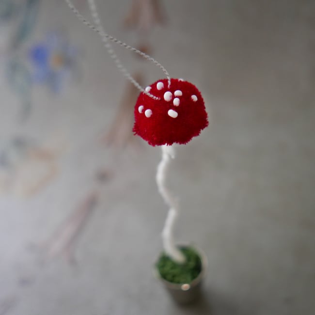 teeny tiny toadstool ornament