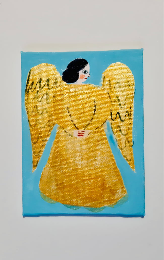 Golden ~ Original painting on canvas covered board 