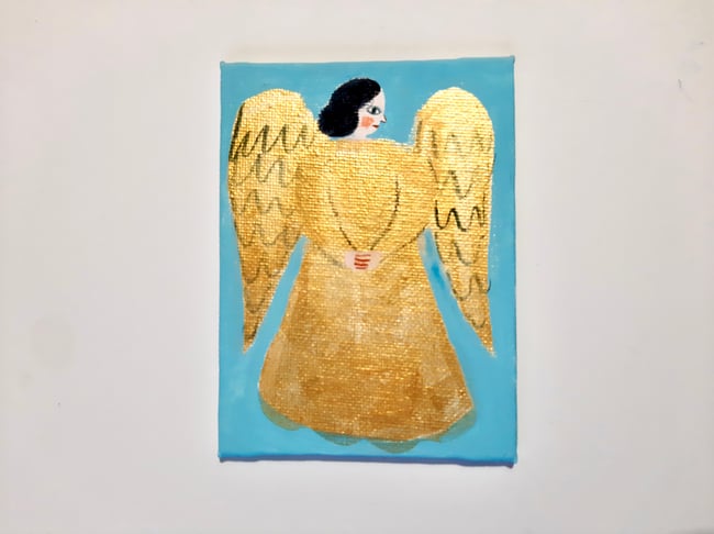 Golden ~ Original painting on canvas covered board 