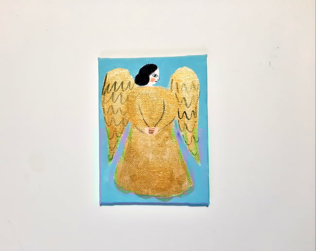 Golden ~ Original painting on canvas covered board 