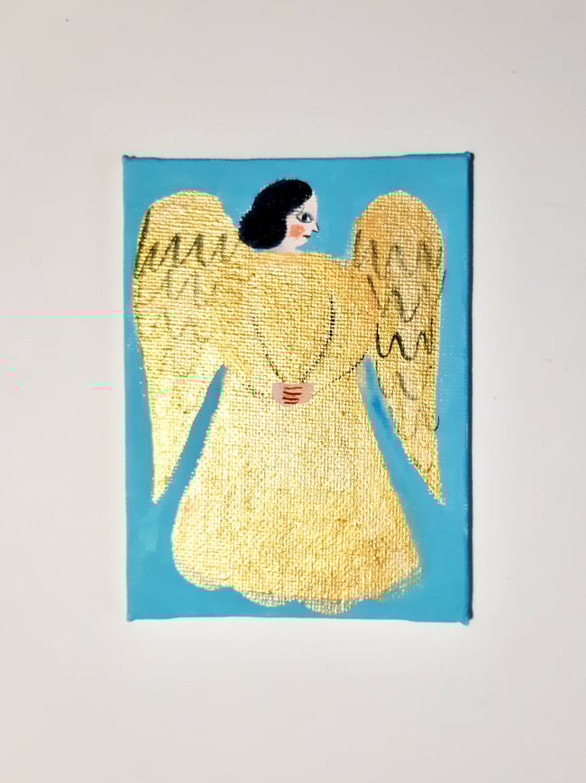 Golden ~ Original painting on canvas covered board 