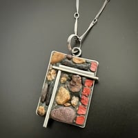 Image 1 of Falling Rock Pendant, small rectangle 