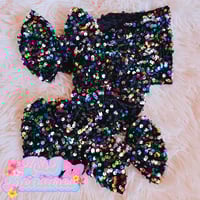 Rainbow Black Sequin