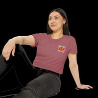 Image 4 of THE WEATHER IS HAPPENING BADGE WOMEN'S CROP TOP