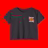 Image 1 of THE WEATHER IS HAPPENING BADGE WOMEN'S CROP TOP