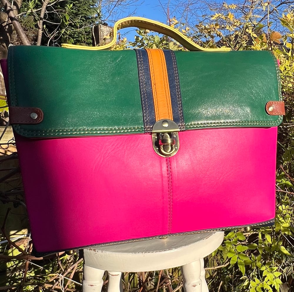 Image of Coloured Leather Laptop Bag #19C