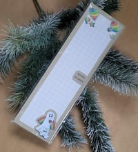 Image 1 of Large NotePad--Swoopy Ghost Pride Rainbow