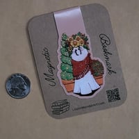 Image 3 of Magnetic Bookmark--Paprika Ghost With Flower Crown