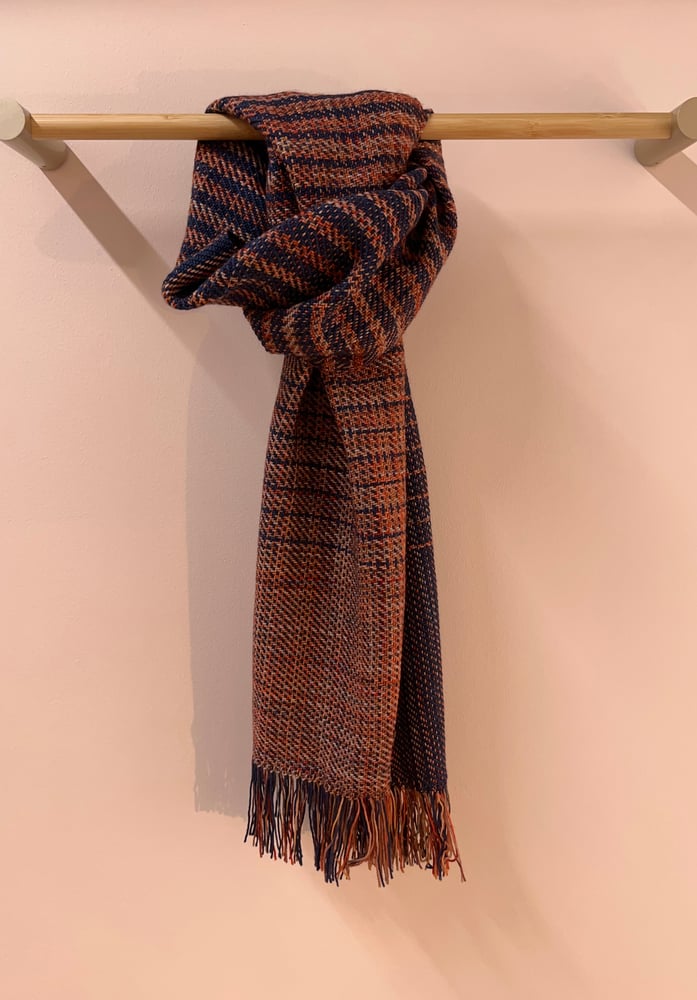 Image of Rust & Blue Steel Graduated Scarf