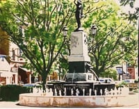 Original Hyde Park Square Watercolor Painting