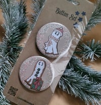 Image 1 of Button Set--Gingerbread Swoopy Ghost