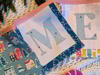 Image 2 of "Merry" Fabric Bunting in Pink and Mint
