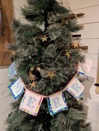 Image 5 of "Merry" Fabric Bunting in Pink and Mint