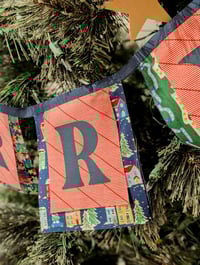 Image 7 of "Merry" Fabric Bunting in Navy, Red and Green