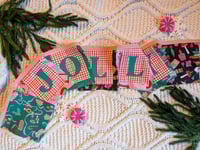 Image 1 of "Jolly" Fabric Bunting in Teal, Pink and Red