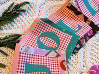 Image 2 of "Jolly" Fabric Bunting in Teal, Pink and Red