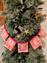 Image 6 of "Cheer" Fabric Bunting in Teal, Pink and Red