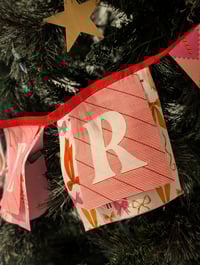Image 7 of "Cheer" Fabric Bunting in Teal, Pink and Red