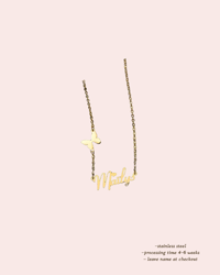 Butterfly name necklace 