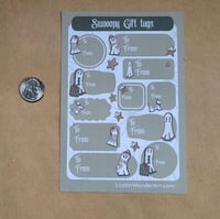 Image 3 of Sticker Sheet--Gingerbread Swoopy Ghost Gift Tags