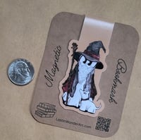 Image 3 of Magnetic Bookmark--Swoopy Ghost Wearing Wizard Costume