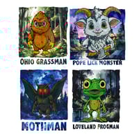 Image 1 of Cute Midwest Cryptid Sticker (Set of 4)