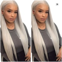 22' Silver Frontal Wig Human Hair