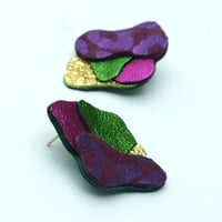 Image 4 of Abstract Petals - Stud earrings in Violet
