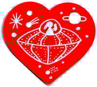 (Esther Pearl Watson) UFO Heart Sticker Red