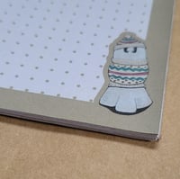Image 4 of Mini Notepad-Swoopy Ghost in a new Alpaca Sweater