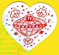 (Esther Pearl Watson) UFO Heart Sticker White