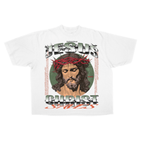 Jesus Christ Saves White Tee